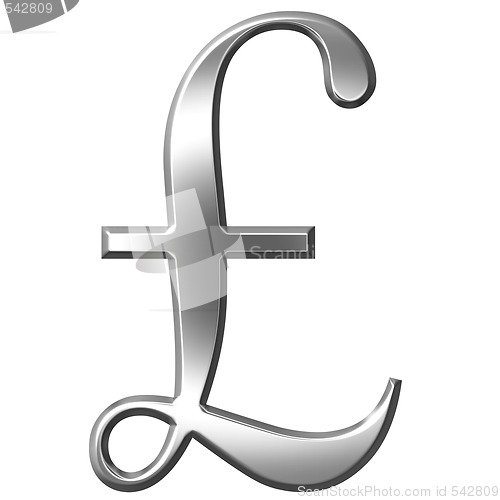 Image of 3D Silver Pound Symbol 