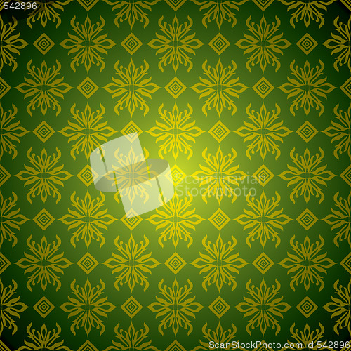 Image of green wallpaper tile gold