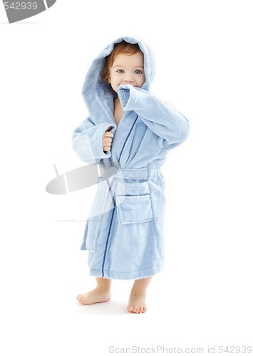 Image of baby boy in blue robe