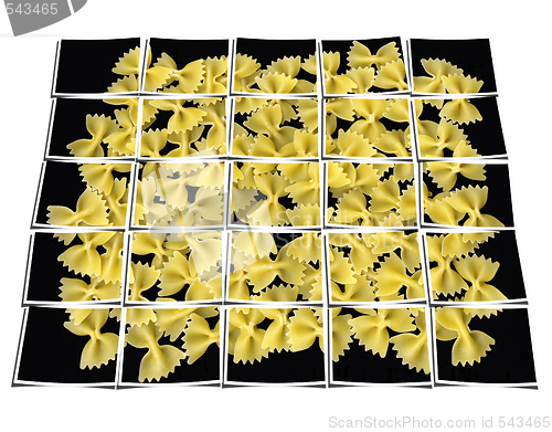 Image of bow tie pasta collage