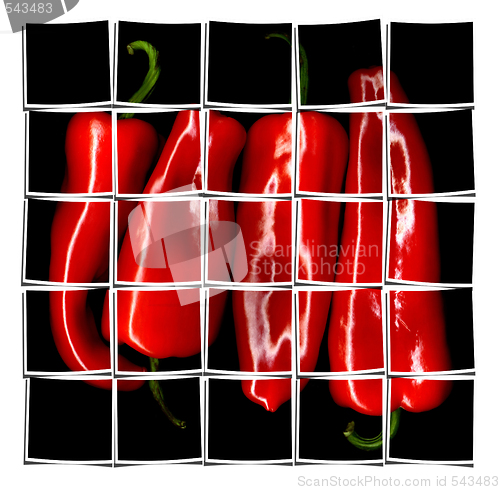 Image of red paprika collage