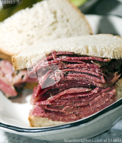 Image of corned beef sandwich rye bread