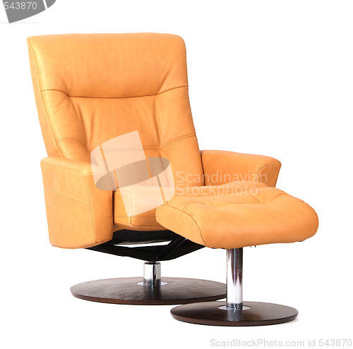 Image of Yellow luxury leather recliner