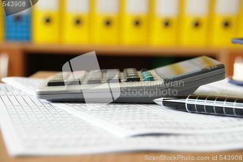 Image of Calculator on office desk