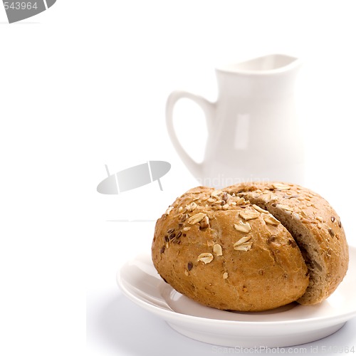 Image of bread and jug of milk