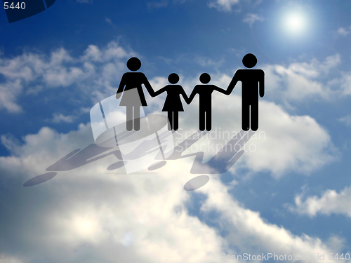 Image of A family with shadow on the cloud