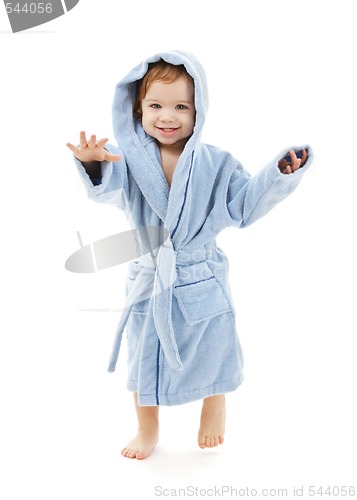 Image of baby boy in blue robe