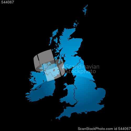 Image of uk map blue divide