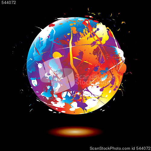 Image of paint splat globe