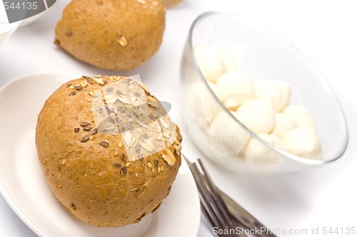 Image of bread and mozzarella