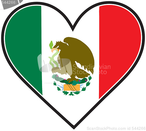 Image of Mexico Heart Flag