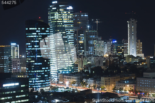 Image of The Tel aviv skyline - Night city