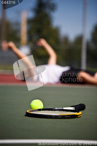 Image of Happy tennis player after winning