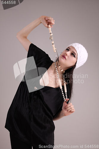 Image of Fashion model in studio