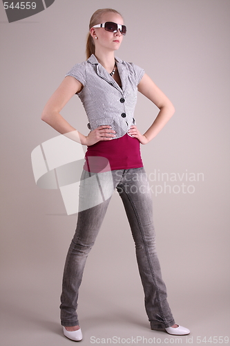 Image of Fashion model in studio