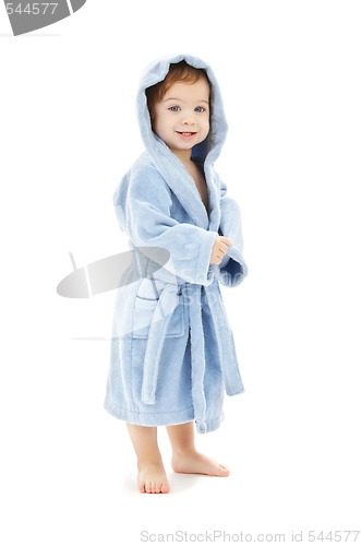 Image of baby boy in blue robe