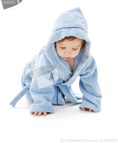 Image of baby boy in blue robe