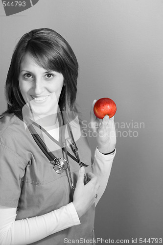 Image of Nurse With An Apple