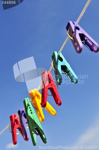 Image of Colorful clothes pins