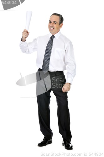 Image of Businessman with rolled paper