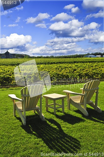 Image of Chairs overlooking vineyard