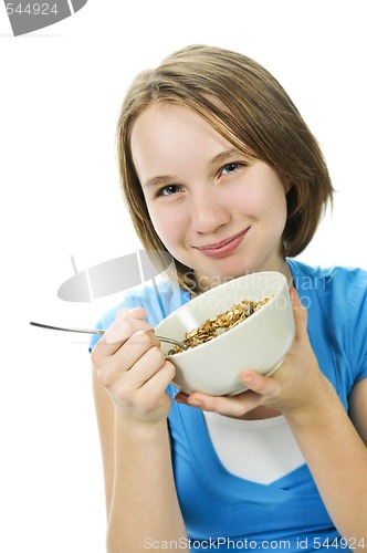 Image of Girl eating cereal