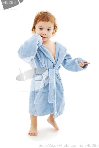 Image of baby boy in blue robe