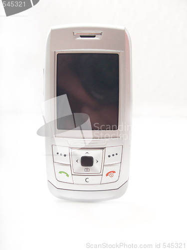 Image of Isolated cell phone on white with copyspace