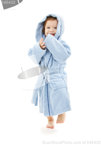 Image of baby boy in blue robe