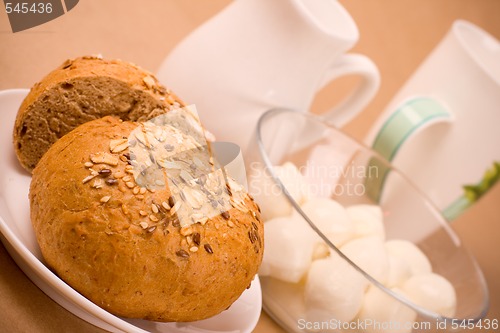 Image of bread and mozzarella