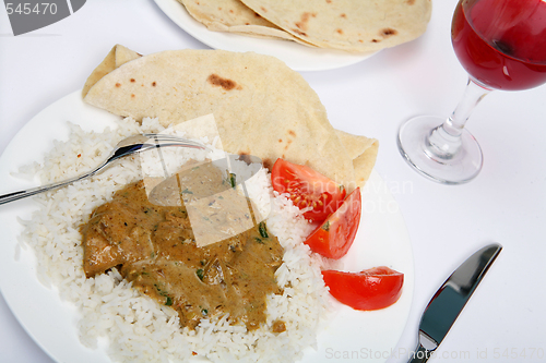 Image of Chicken korma with wine angled