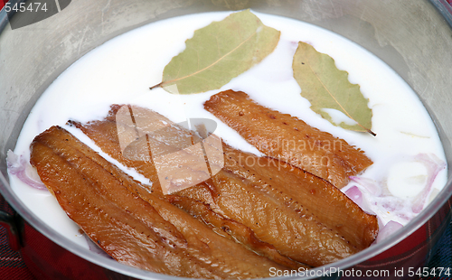 Image of Kippers with milk and onion