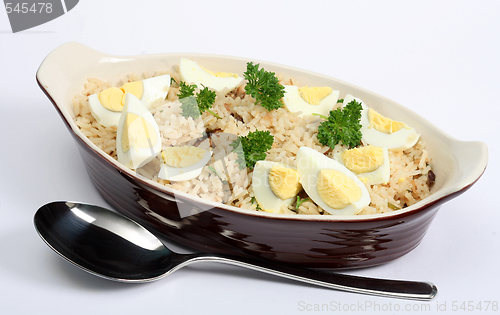 Image of Kedgeree rice with eggs and parsley horizontal