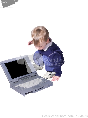 Image of toddler and laptop