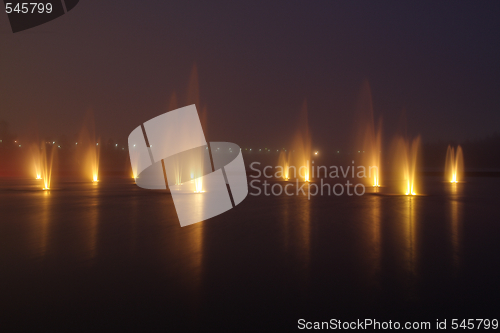 Image of Fountains in the night