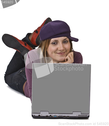 Image of Working on a laptop