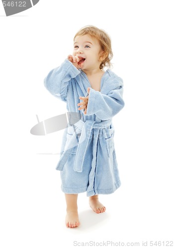 Image of baby boy in blue robe