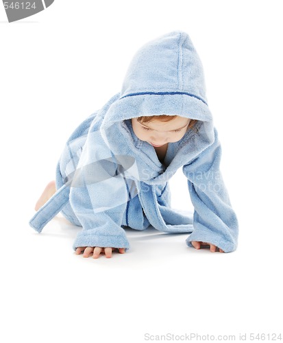 Image of baby boy in blue robe