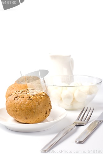 Image of bread, milk and mozzarella