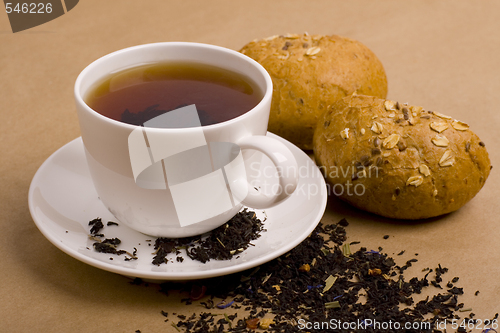 Image of cup of tea and bread