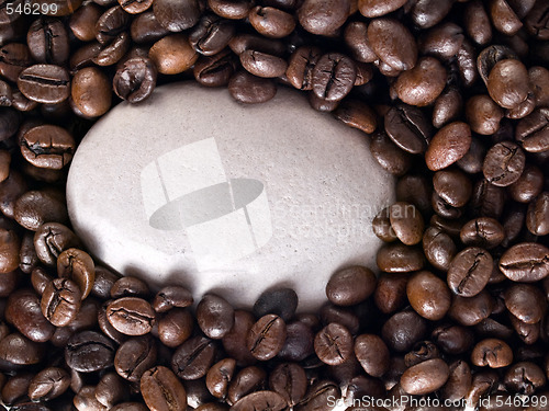 Image of Coffee beans and stone