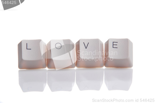 Image of LOVE written with keyboard buttons