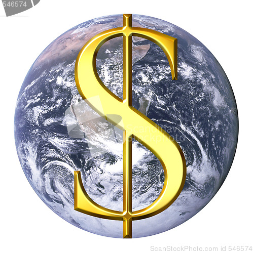 Image of Dollar over earth