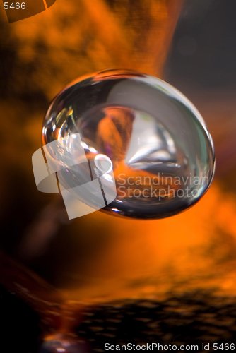 Image of Bubble entraped in a glass paperweight