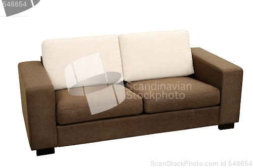 Image of brown sofa, isolated