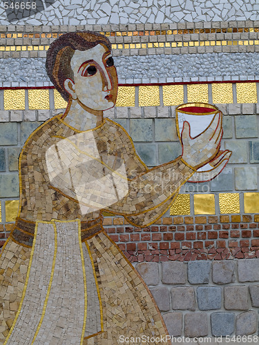 Image of Catholic mosaic  in Lourdes in France