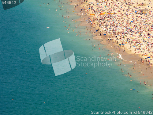 Image of Crowded beach shore