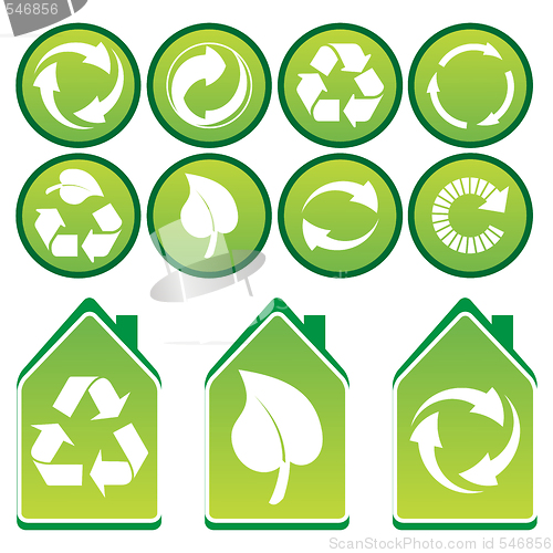 Image of Vector recycling icons