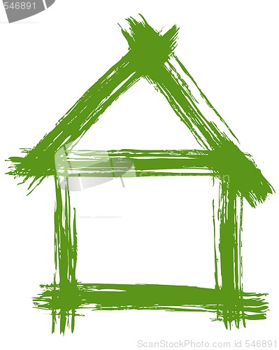 Image of Vector illustration of a green house