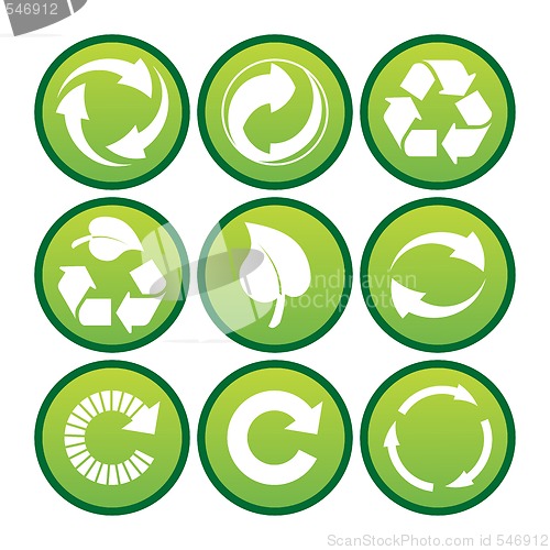 Image of Vector set of  recycling icons